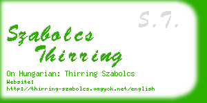 szabolcs thirring business card